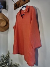 Seasalt Size 16 Orange Linen Smock Top