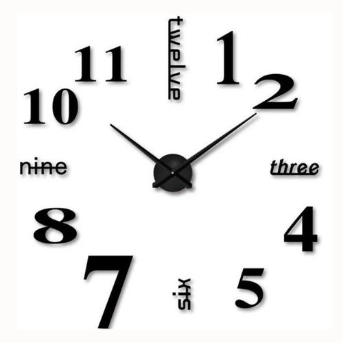Diy wall clock large - 3d,