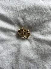 A Pair of Vintage Costume Jewellery Gold Tone Hoop Earrings Clip on by Monet