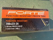 3 FORTE BICYCLE THORN RESISTANT INNER TUBES 700 x 23-26  48mm presta valve 3ea.