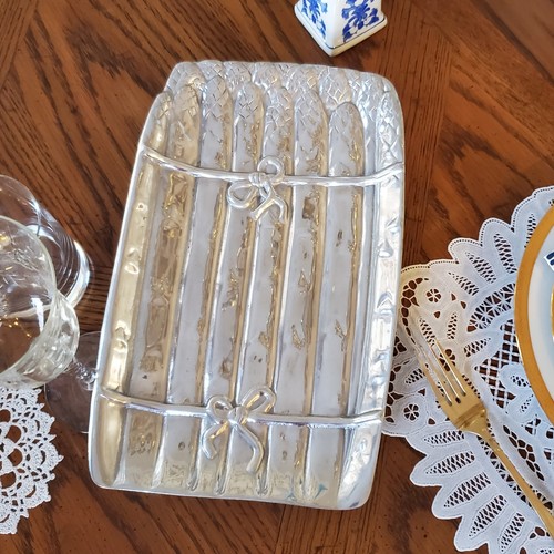 Silver asparagus tray made - silver, in
