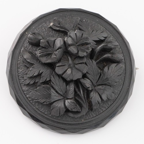 Victorian carved whitby jet - victorian,