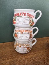 Vintage 1970s Recipe Soup Mugs