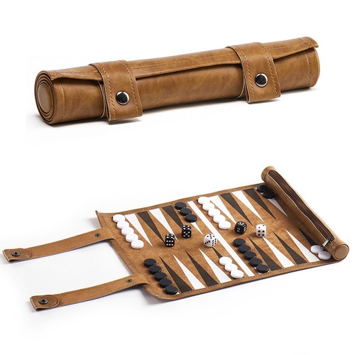 Roll backgammon set brown - backgammon,