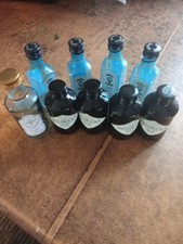 9 Mini Empty Bombay Sapphire Hendricks Bottles Plastic Glass Upcycle