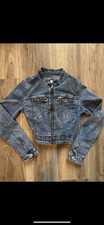 Cropped Denim Moto Jacket