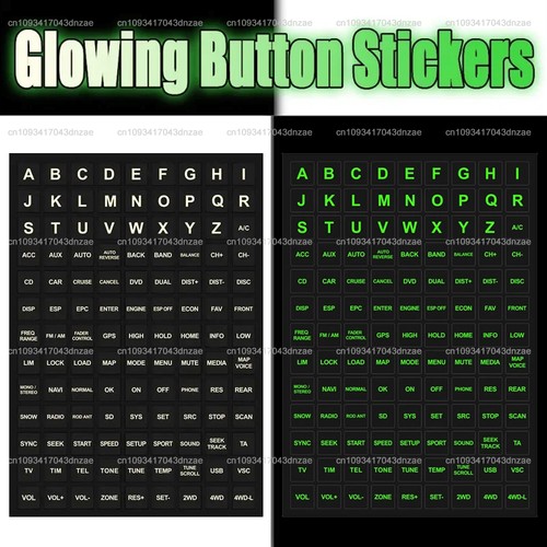 Car glowing button stickers - car,