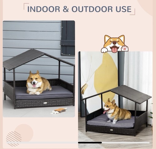 Dark grey paw hut - paw, wicker