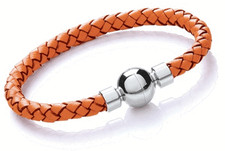 Designer - Tribal Steel - Ladies Plaited Leather Bracelet