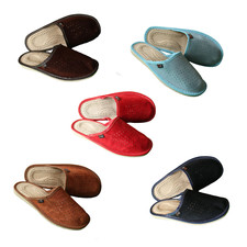 Womens Slip On Slippers Size 3-8 Slider Soft Suede Leather House Shoe Lady Mule