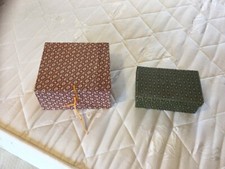 Two jewellery storage boxes. Trinket storage box. Cardboard decorated storage