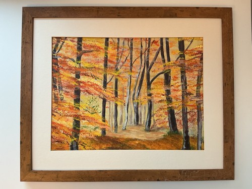 Framed acrylic painting