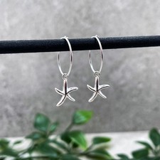Starfish Sterling Silver Hoop