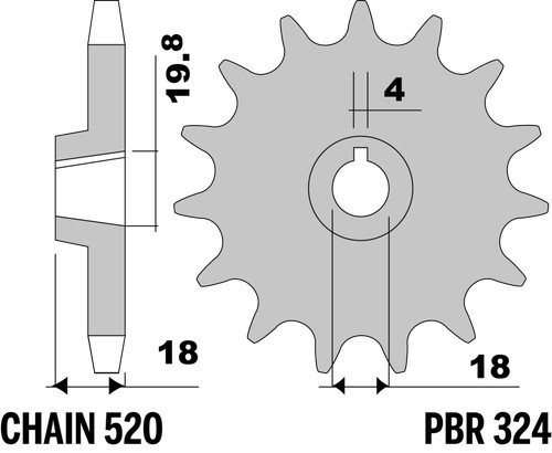 Pbr front sprocket for montesa - pbr,