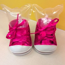 Build-A-Bear Hot Pink Glitter Trainers Shoes with Satin Laces
