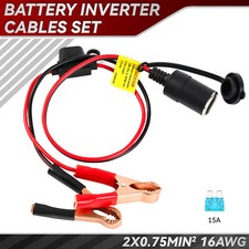 12V/24V Female Car Cigarette Lighter Socket To Battery Alligator Crocodile Clip