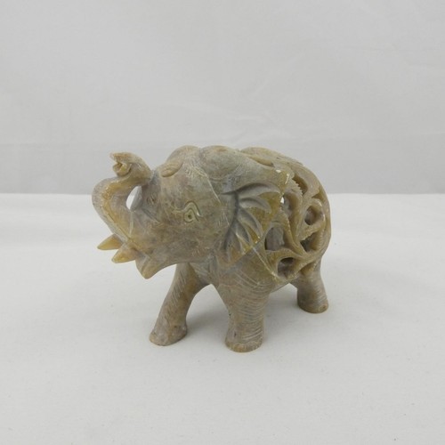 Hand carved soapstone elephant - hand,