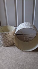 2 x Large lamp shades ceiling light 35cm W x 25cm H  animal print cream...