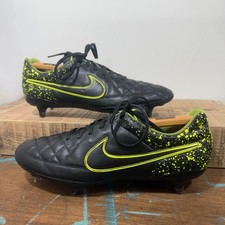 Nike - Tiempo Genio Black / Volt Leather SG Football Boots - UK10