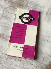 1968 Tube Underground Train Bus Map London Transport Garbutt Tourist information