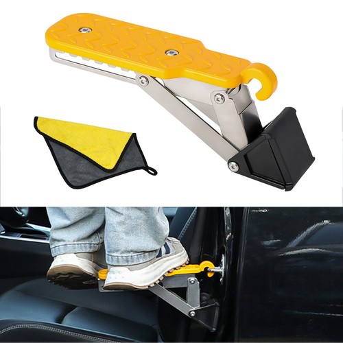 Folding car door step latch - step,
