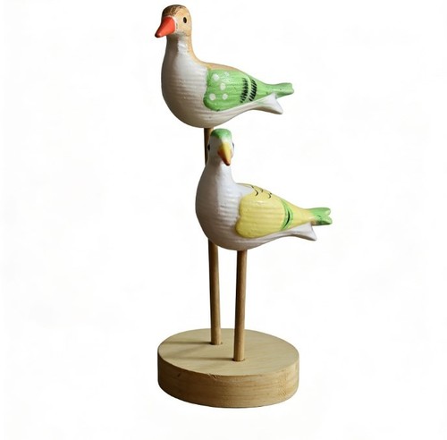 Wooden seagull bird decor pair - seagull,