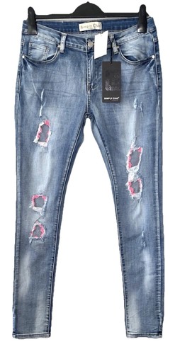 Women blue ripped super - blue,