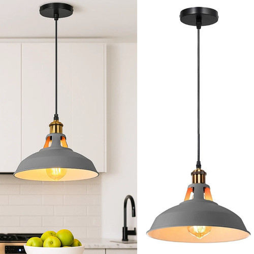Vintage metal pendant light - vintage,