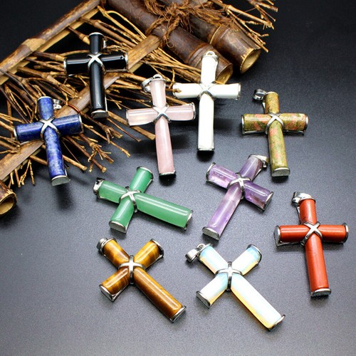 Natural chakra crystal cross - natural,