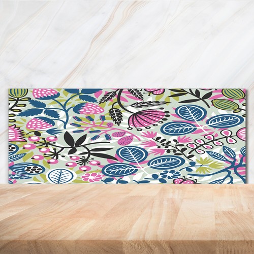 Kitchen glass splashback - kitchen,