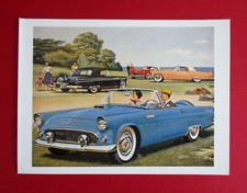 CLASSIC CAR OF THE FIFTIES 6.40" x 4.70" SCARCE ART CARD  1956  FORD THUNDERBIRD