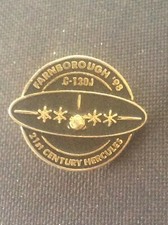 Vintage Metal Badge Pin Farnborough 1998 C-130J Super Hercules Aeronautica Plane