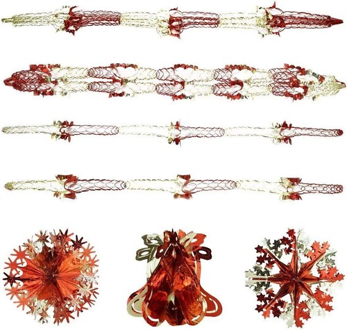 Gold red christmas foil - gold-red,