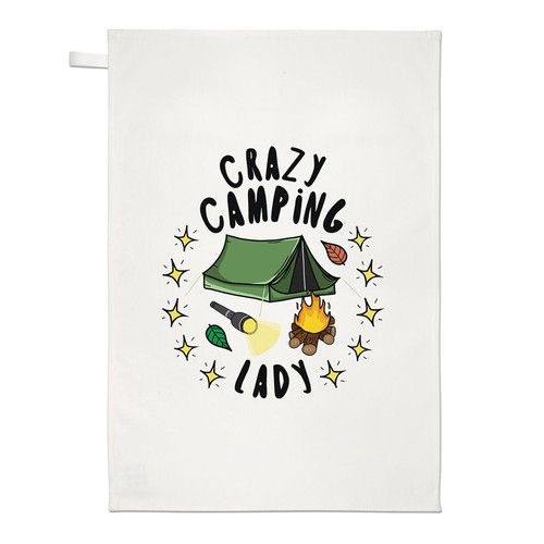 Crazy camping lady stars tea - stars,