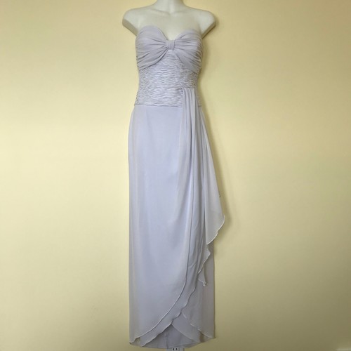 White ruched chiffon strapless - ruched,