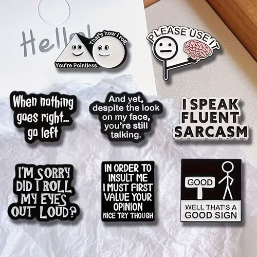 Set funny sarcastic pin - set,