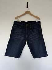 Hollister Denim Shorts Mens Size W31 L32 Blue 100% Cotton Logo Pockets
