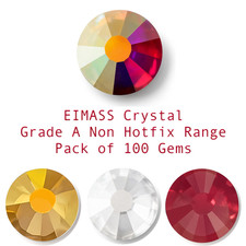 100 x Non Hot Fix Glass Crystals, EIMASS® Grade A Flat Back Rhinestones,Gem,7787