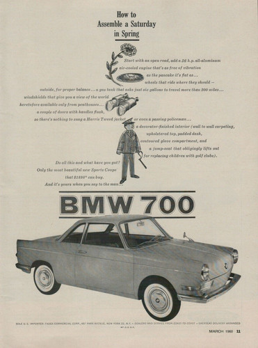 1960 bmw 700 sports coupe - bmw,