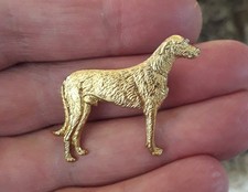 IRISH WOLFHOUND KENART GOLD COLOUR METAL DOG BROOCH