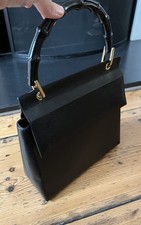 Gucci Leather Handbag 1990s Vintage Black