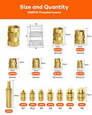 338PCS Threaded Inserts for