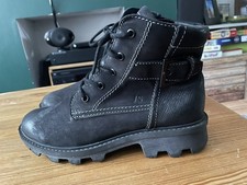 Womens JOSEF SEIBEL Black Nubuck Ankle Lace Up Boots Size UK 4