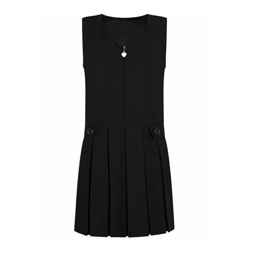 Box zip pinafore pleated - pleated, black