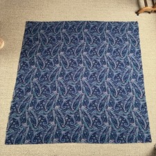 Beautiful Vintage Liberty Of London Varuna Wool Shawl Scarf Blue Navy