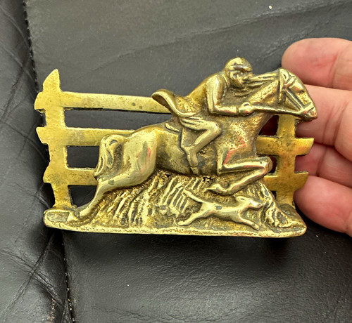 Brass horse racing jockey - brass,