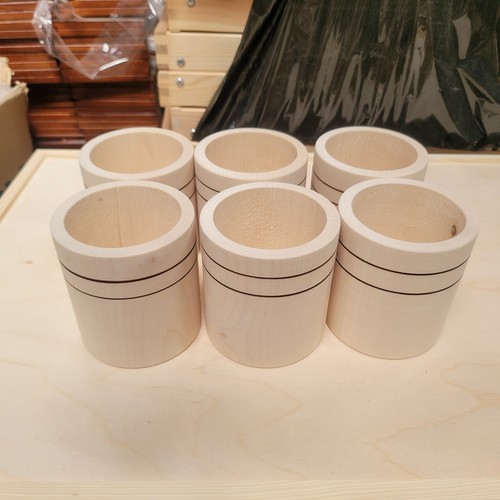 Wooden round cups set - set, of