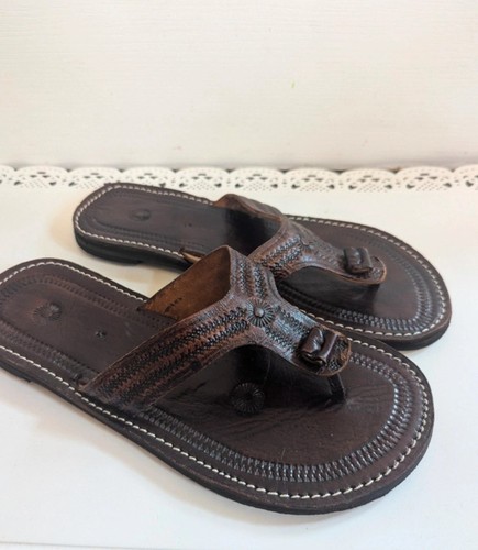 Genuine leather flip flops - leather,