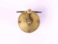 Unknown brass and wood Nottingham 1 " Casting reel