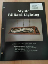 Stylite Billiard / Pool Table Lighting Canopy Colour Sales Catalogue / Brochure